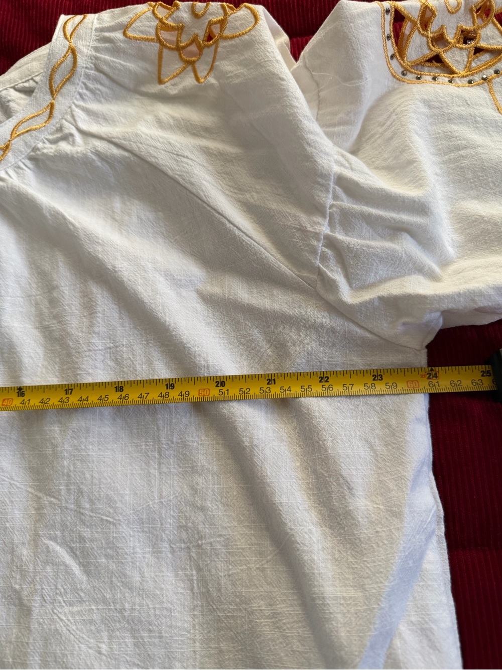 White Embroidered Long Sleeve Boho Dress Size XL - Picture 6 of 9